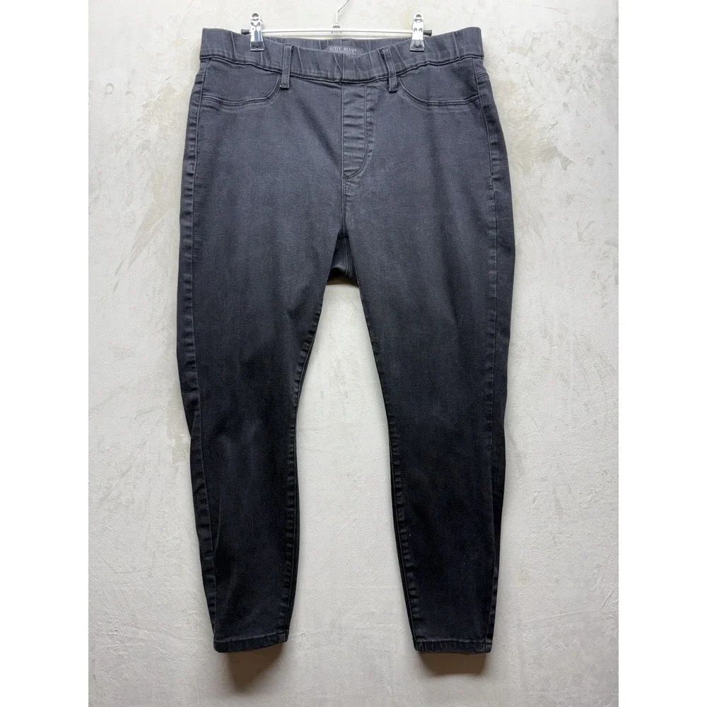 Judy Blue Jeggings 14W Black Pull On Skinny Jeans High Stretch Plus Size JB88263